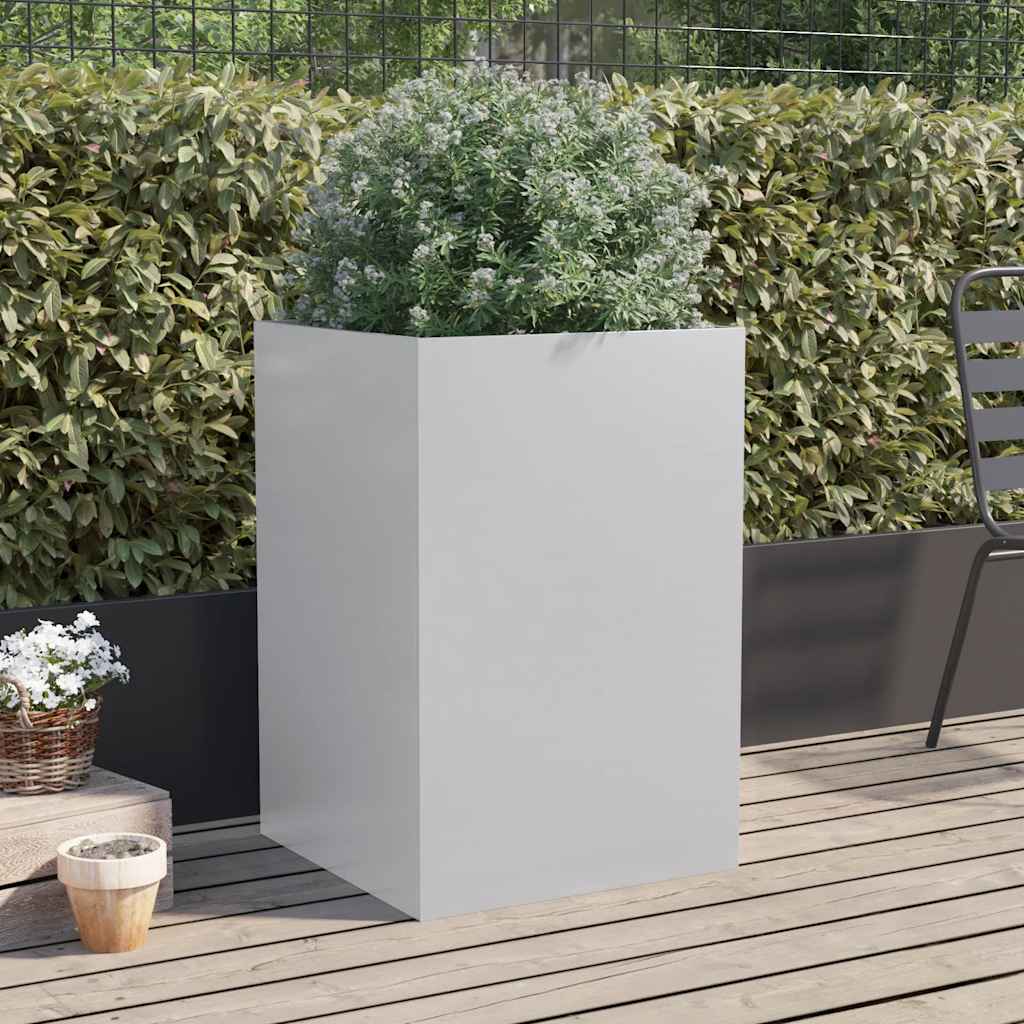 Vidaxl Planning Box 52x48x75 cm de acero galvanizado de color plateado