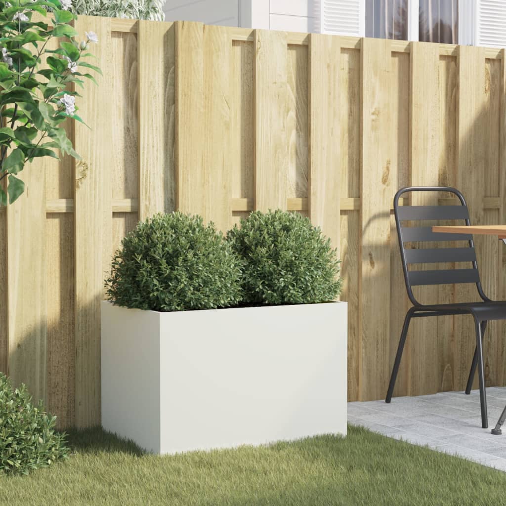 Casella di pianificazione Vidaxl 62x40x39 cm in acciaio bianco