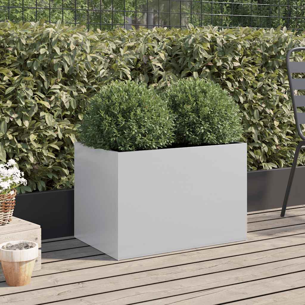 Vidaxl Planning Box 62x40x39 cm de acero galvanizado de color plateado