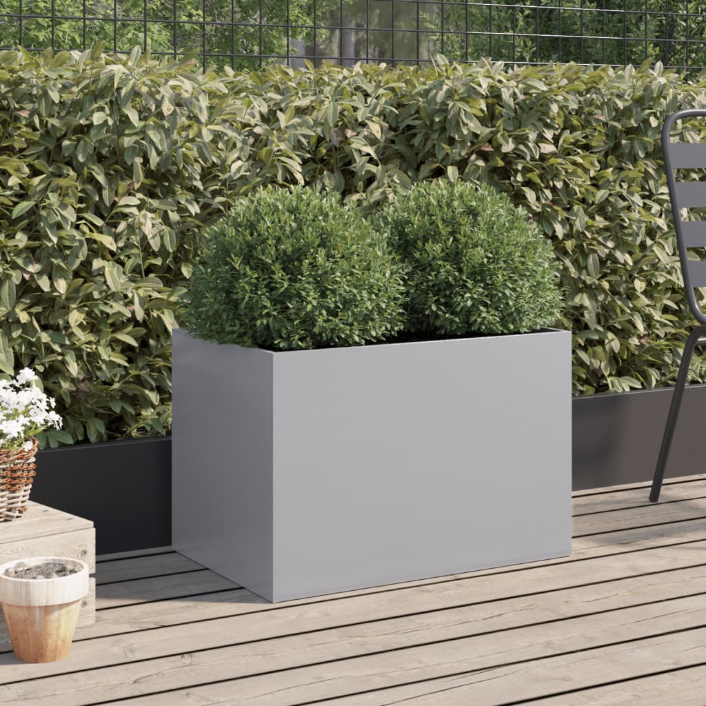 Vidaxl Planning Box 62x40x39 cm de acero galvanizado de color plateado