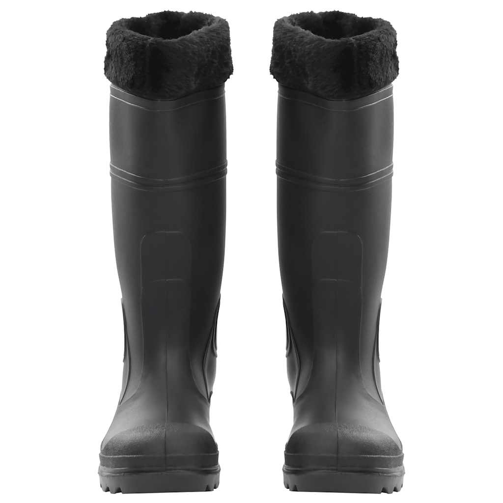 Botas de lluvia Vidaxl con calcetines extraíbles tamaño 38 PVC Negro