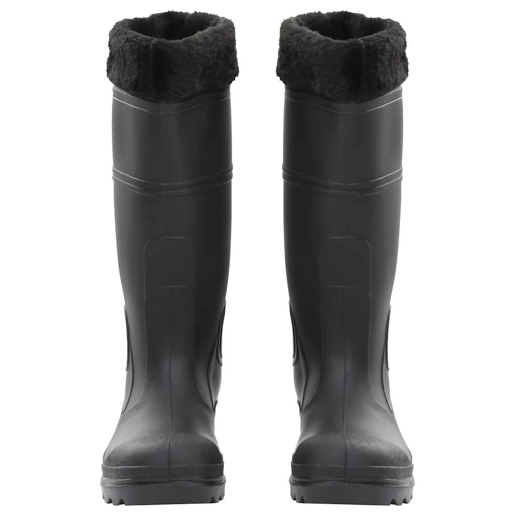 Botas de lluvia Vidaxl con calcetines extraíbles tamaño 39 PVC Negro