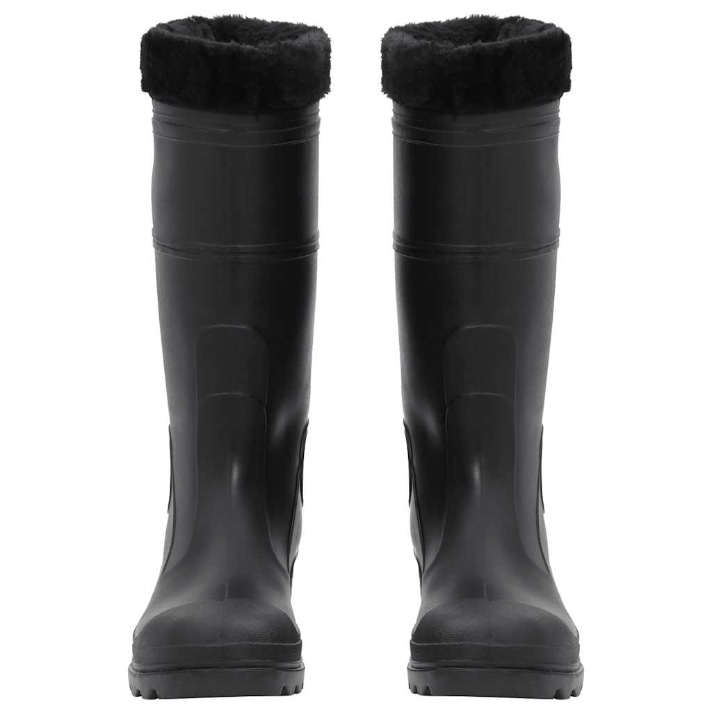 Botas de lluvia Vidaxl con calcetines extraíbles tamaño 41 PVC Negro