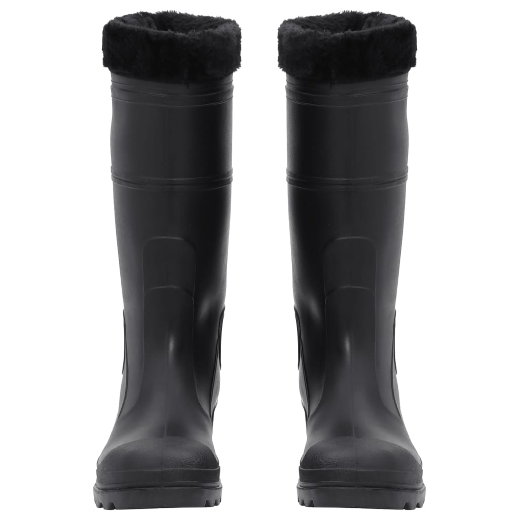 Stivali da pioggia Vidaxl con calze rimovibili dimensioni 43 PVC nero