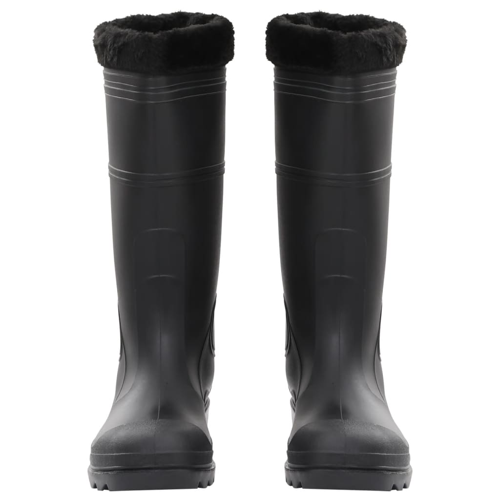 Stivali da pioggia Vidaxl con calze rimovibili dimensioni 44 PVC nero