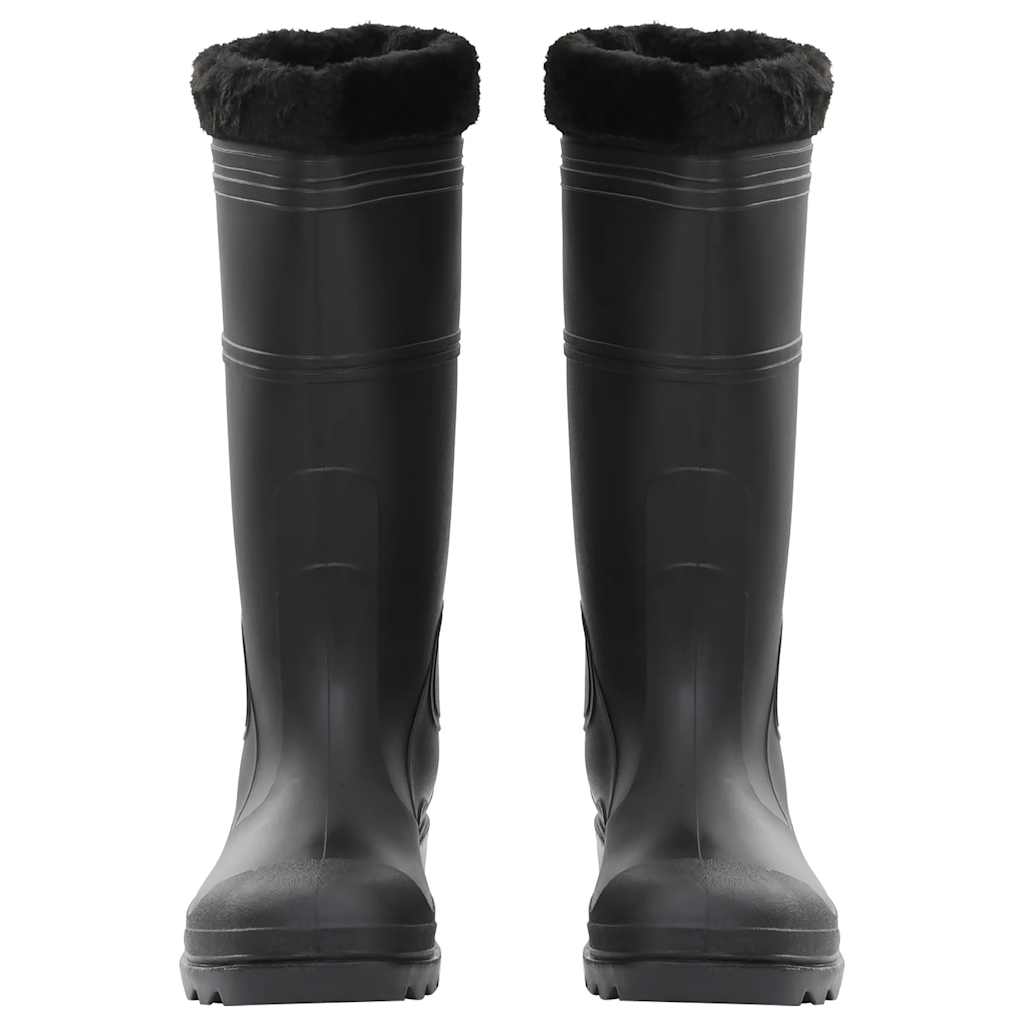 Stivali da pioggia Vidaxl con calze rimovibili dimensioni 45 PVC nero