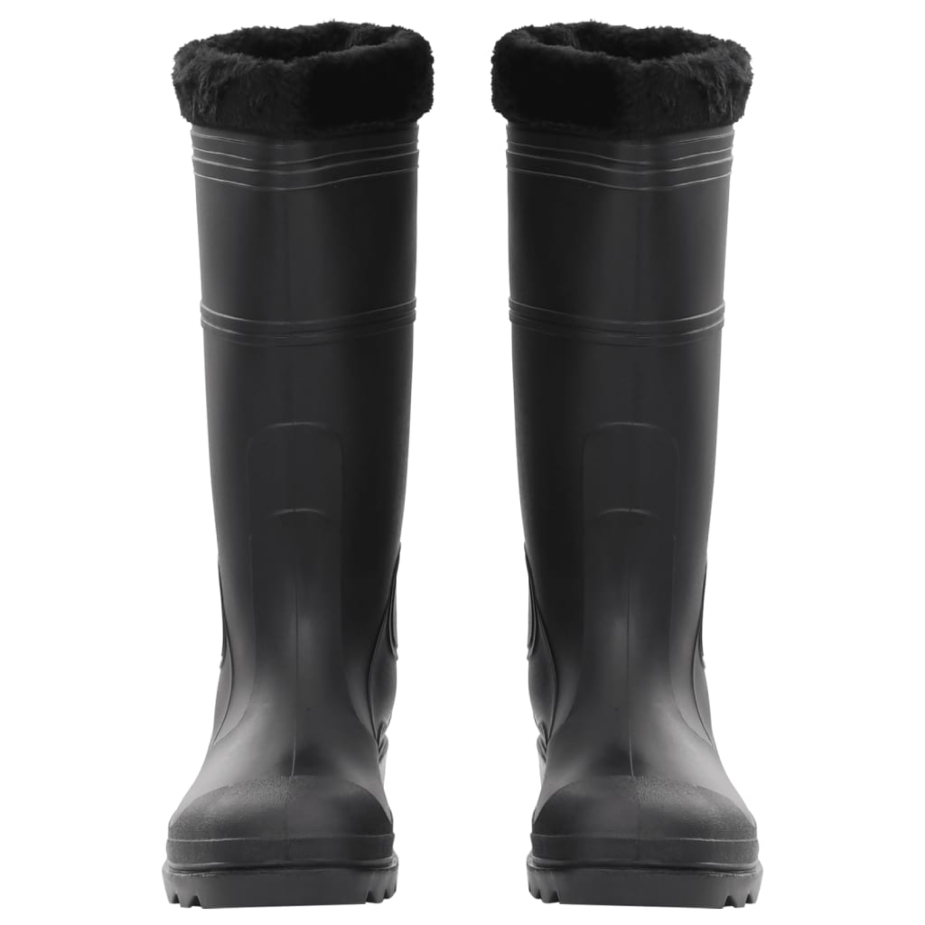 Stivali da pioggia Vidaxl con calze rimovibili dimensioni 45 PVC nero