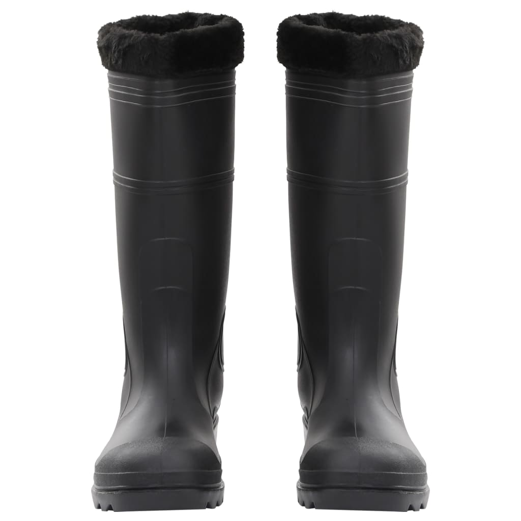 Stivali da pioggia Vidaxl con calze rimovibili dimensioni 46 PVC nero