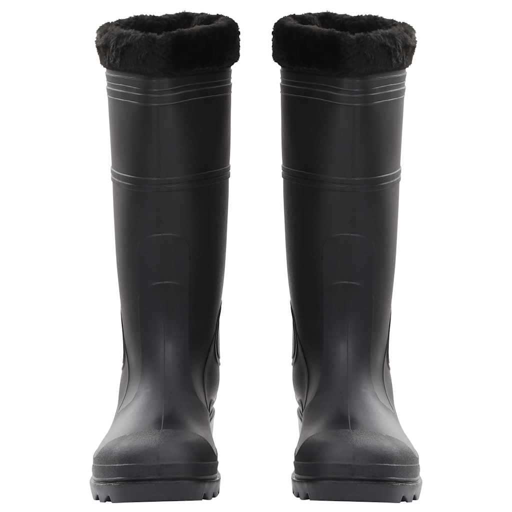 Botas de lluvia Vidaxl con calcetines extraíbles tamaño 46 PVC Negro