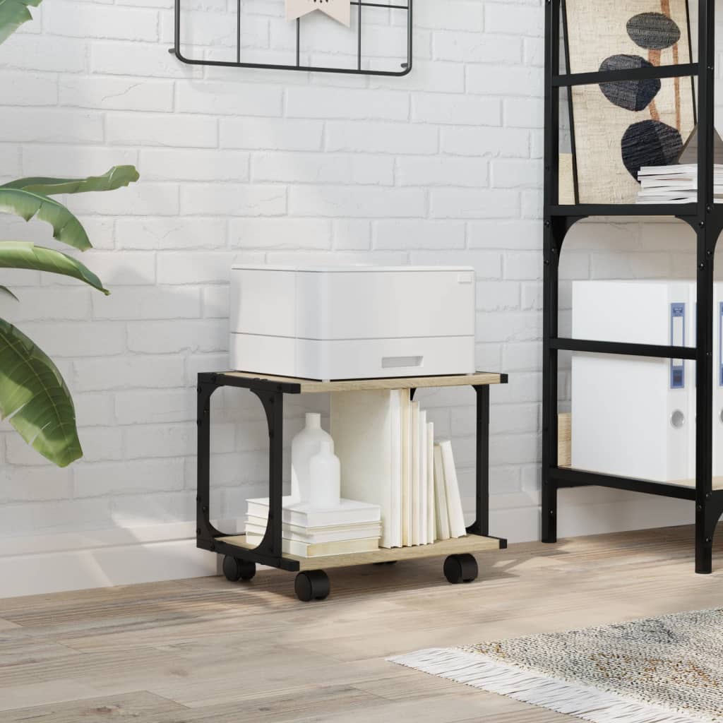 Mueble para impresora VidaXL 2 capas 41x28x33,5 cm madera roble sonoma