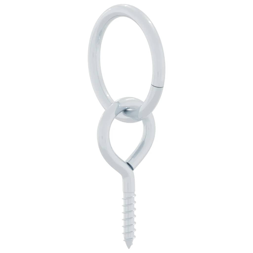 Ojo de tornillo de Vidaxl con anillo de 3 st de acero de color plateado