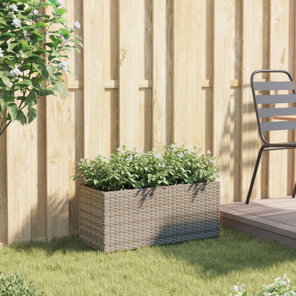 Fioriera Vidaxx con 2 vasi 72x30x32 cm polyrattan grigio