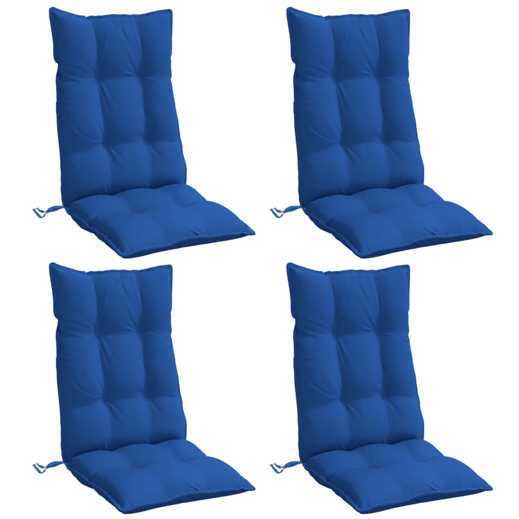 Cojines de silla de Vidaxl 4 st de alto oxford tela de oxford azul