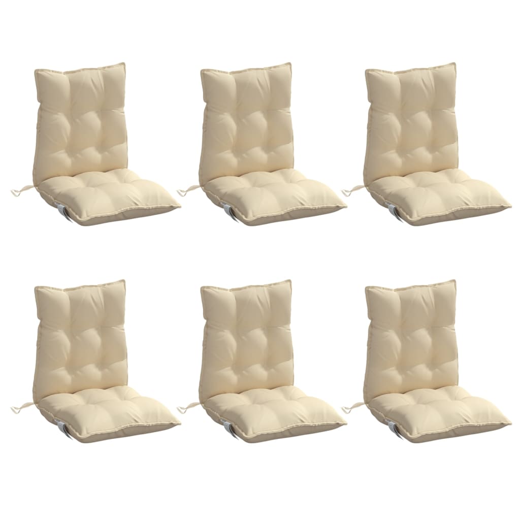 Cuscini di sedia Vidaxl 6 pezzi Bassero Back Oxford Fabric Beige