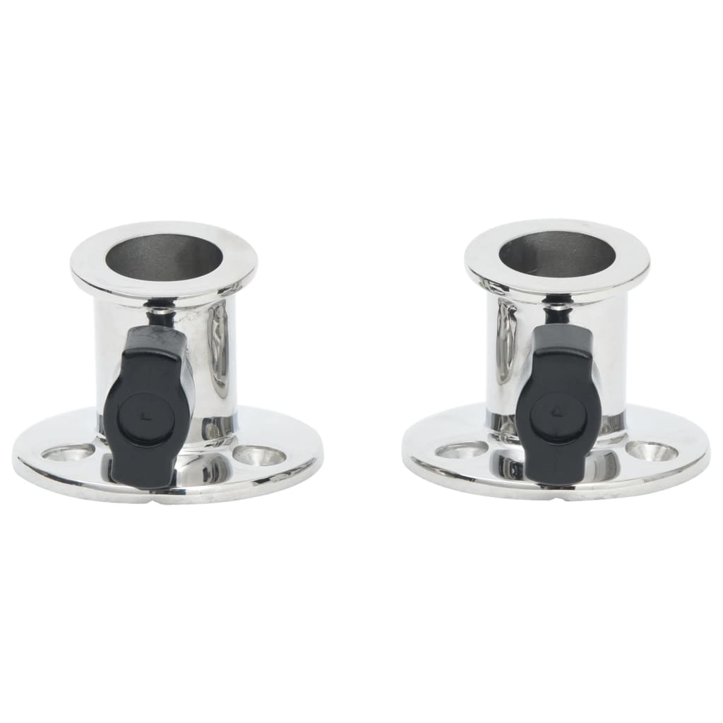 Vidaxl biminibasis2 st voor 26 mm buis rond roestvrij staal