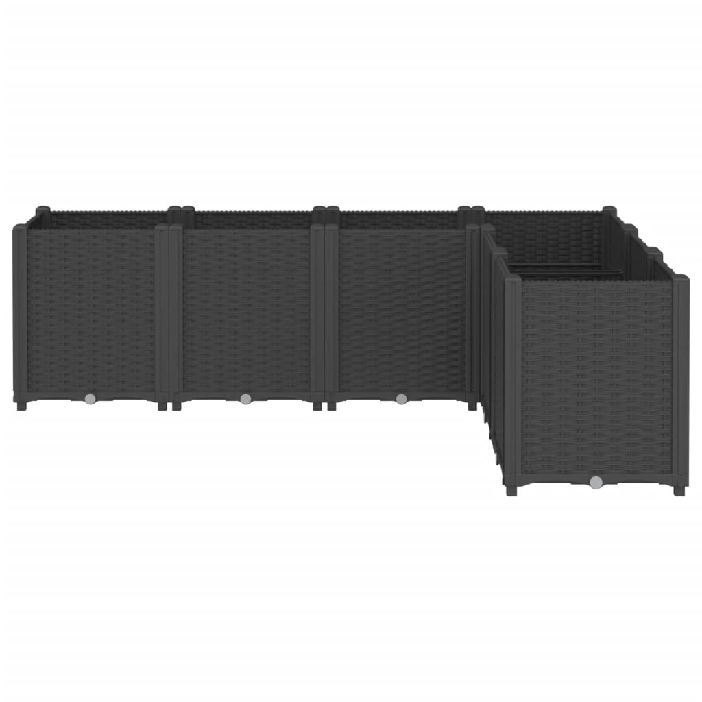 Fioriera Vidaxx 160x120x53 cm in polipropilene nero
