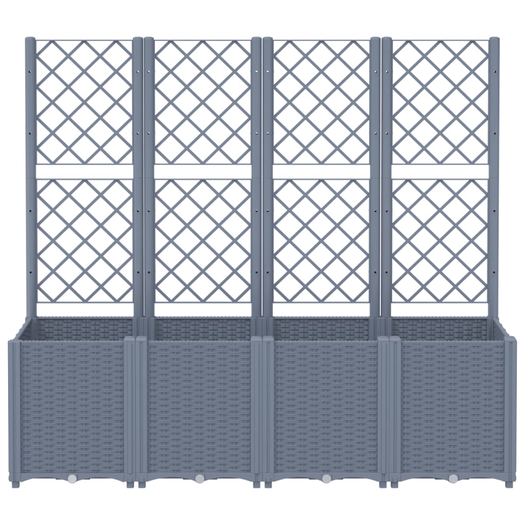 Vidaxl fioriera con slat lavoro 160x40x140 cm grigio polipropene