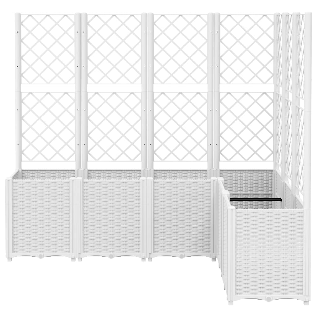 Vidaxl fioriera con latwerk 160x120x140 cm polipropene bianco