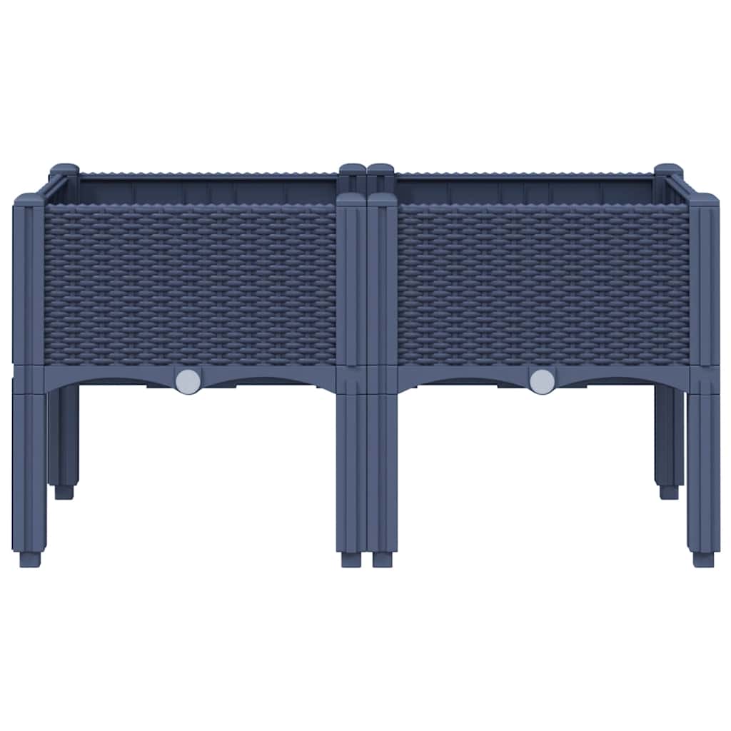 Caja de planificación Vidaxl con piernas 80x40x42 cm Polypropene Gray