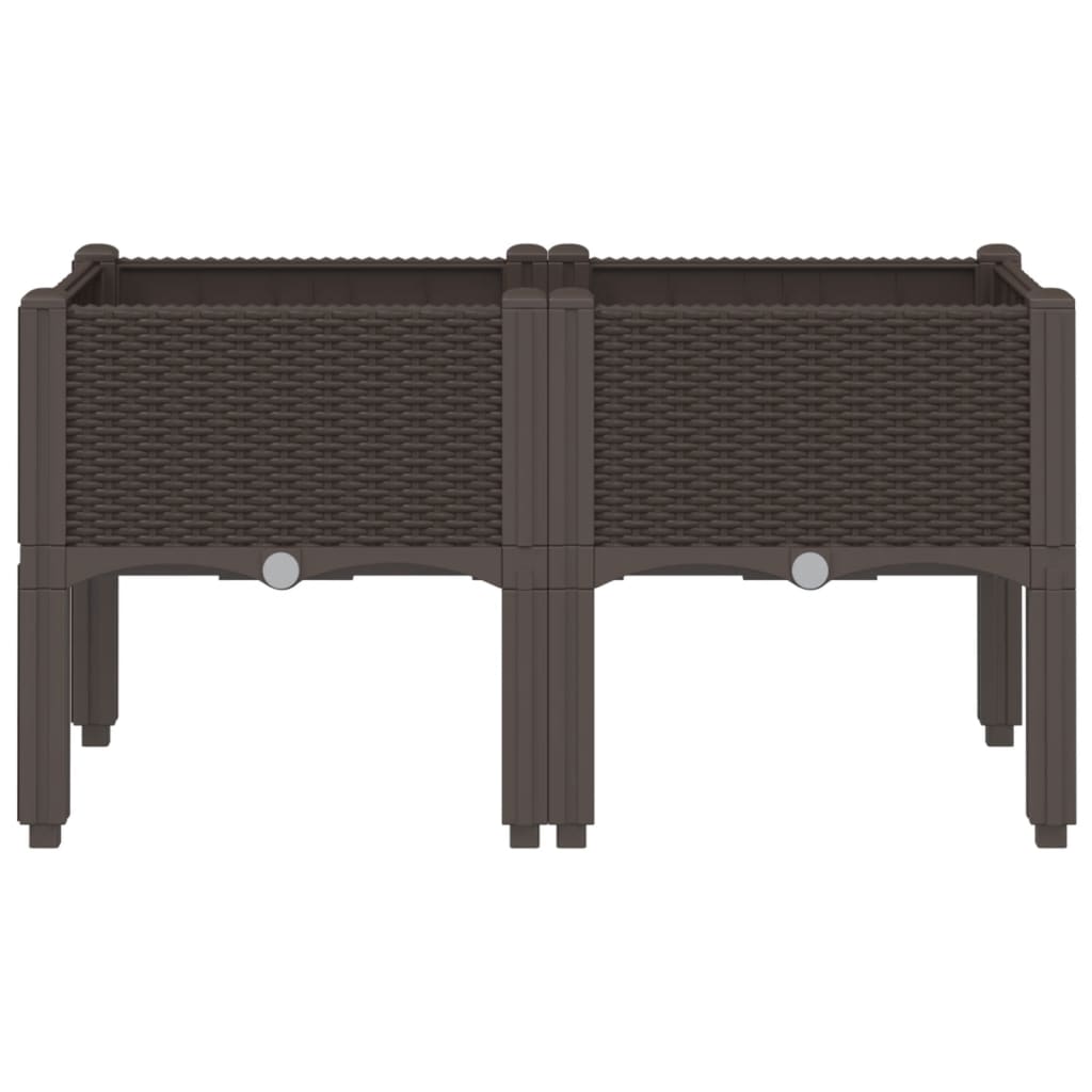 Caja de planificación de Vidaxl con piernas 80x40x42 cm Polypropene Brown