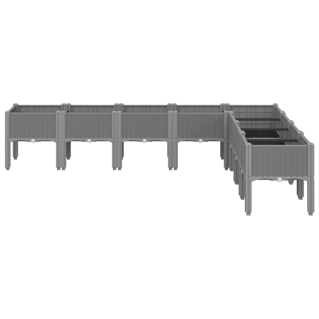 Fioriera Vidaxx con gambe 200x160x42 cm in polipropilene grigio chiaro