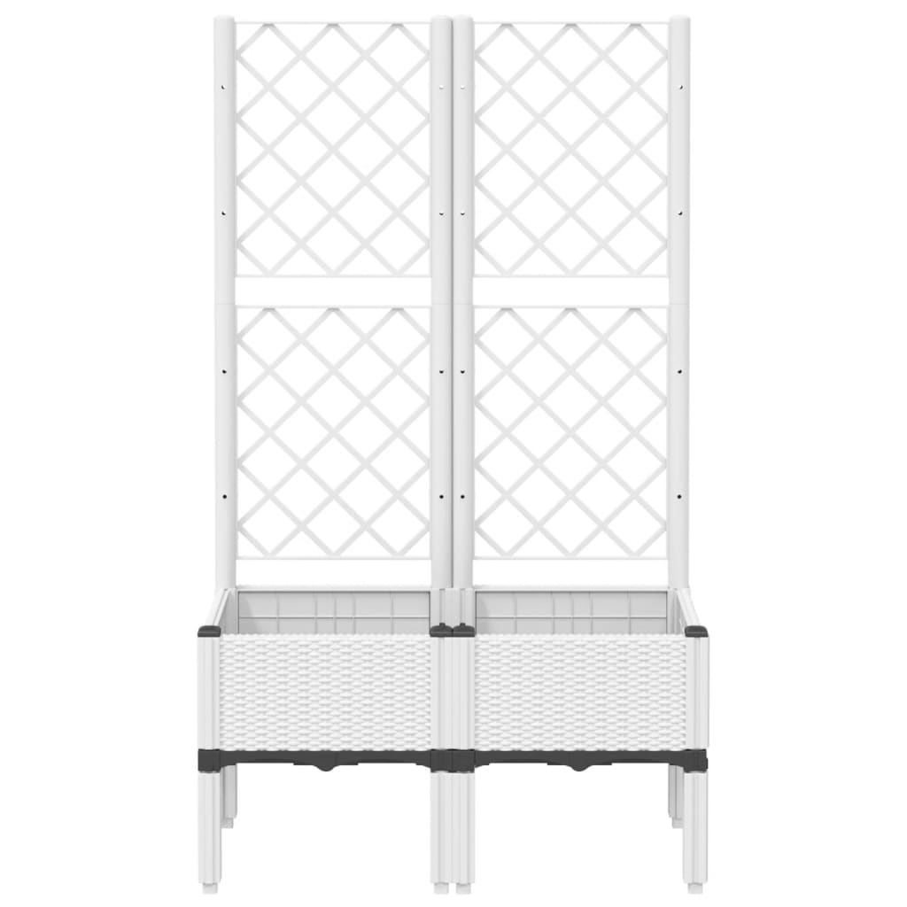 Caja de planificación Vidaxl con slat 80x40x142 cm Polypropene White