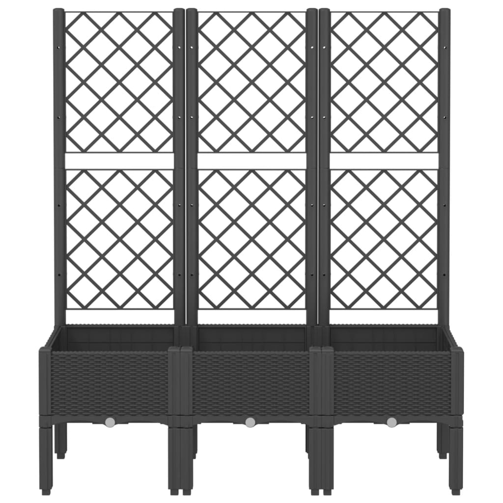 Vidaxl Plannet con slat work 120x40x142 cm polipropene nero