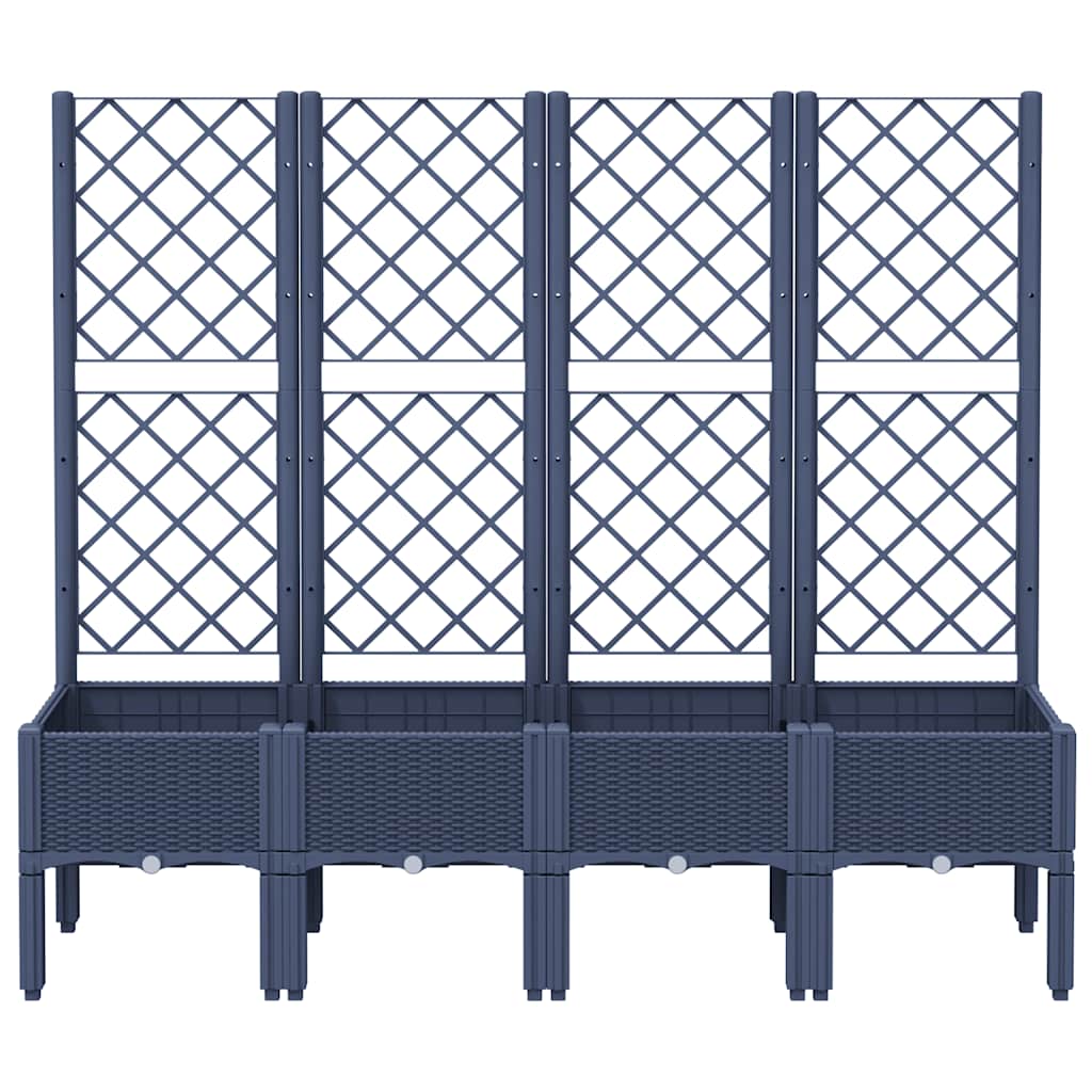 Plannet Vidaxl con listones 160x40x142 cm Polypropene Gray