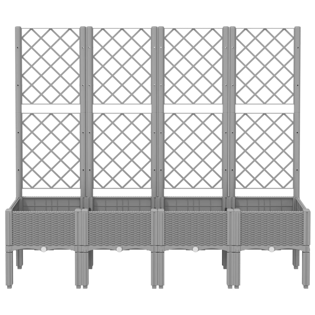 Plannet Vidaxl con listones 160x40x142 cm Polypropene Light Grey