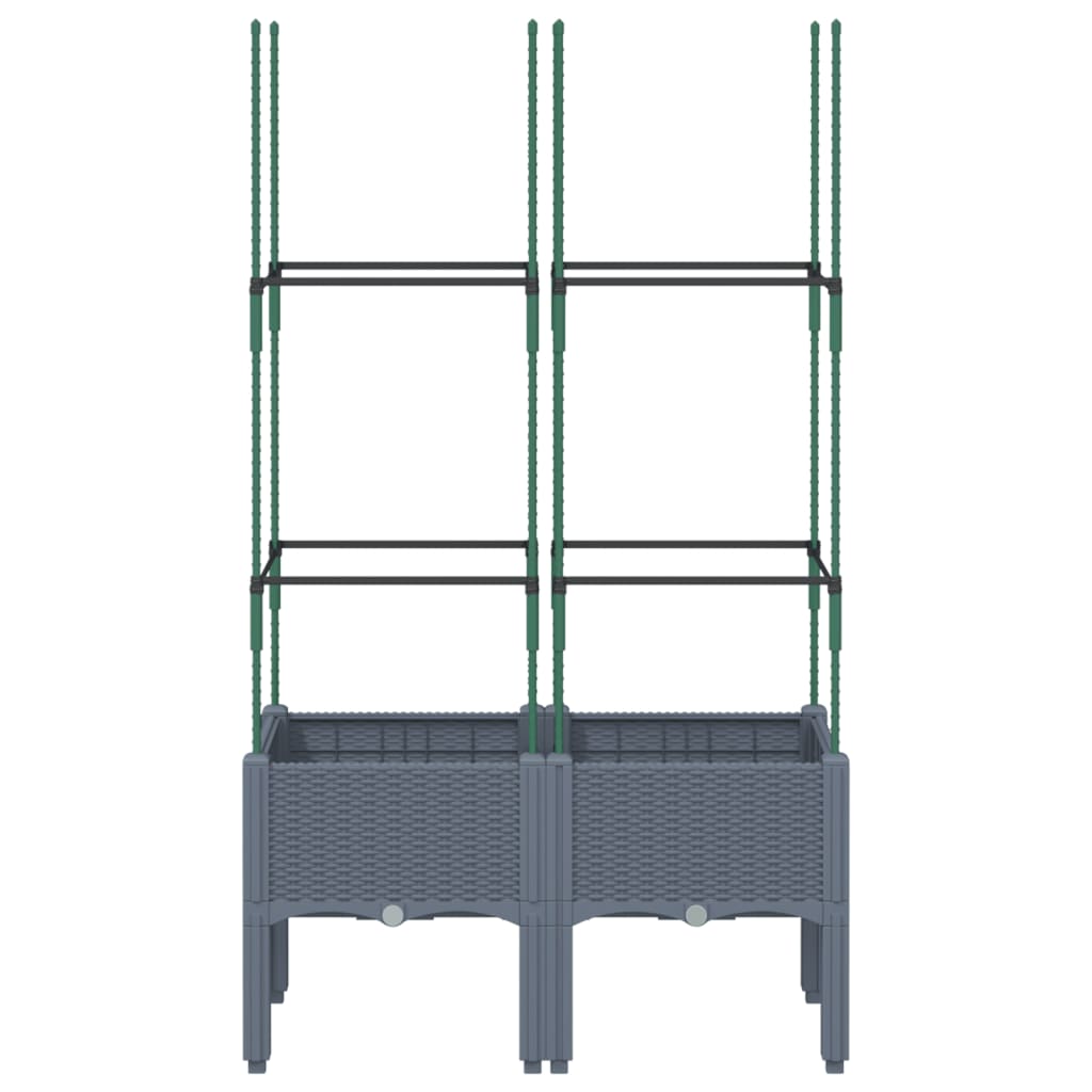 Vidaxl Plannet con slat 80x40x142.5 cm grigio polipropene