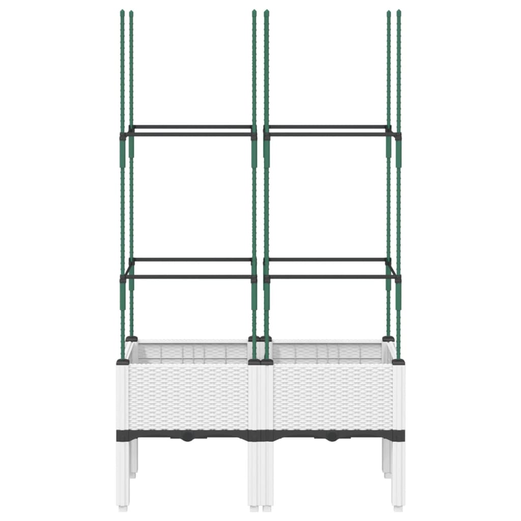 Vidaxl plantenbak met latwerk 80x40x142,5 cm polypropeen wit
