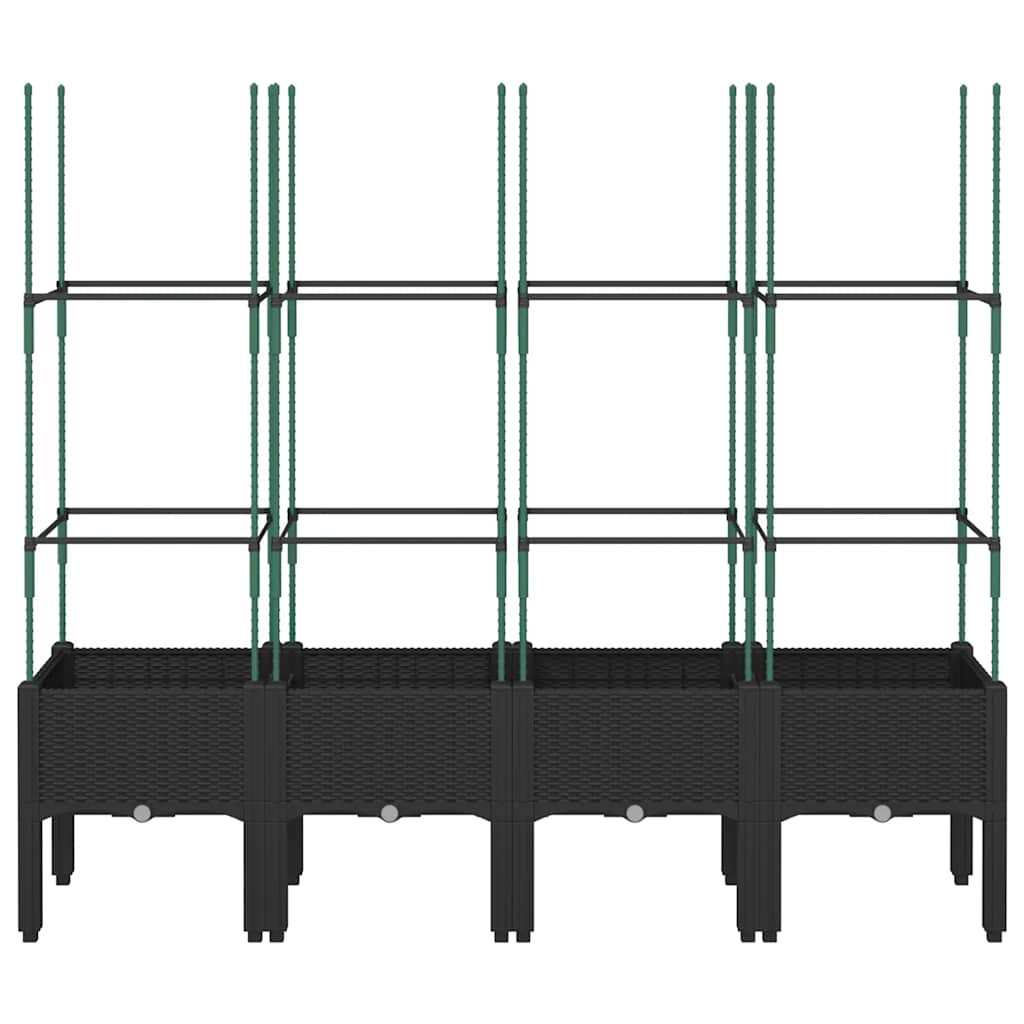 Vidaxl Plannet con latwerk 160x40x142.5 cm polipropene nero