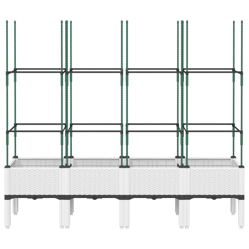 Vidaxl plantenbak met latwerk 160x40x142,5 cm polypropeen wit