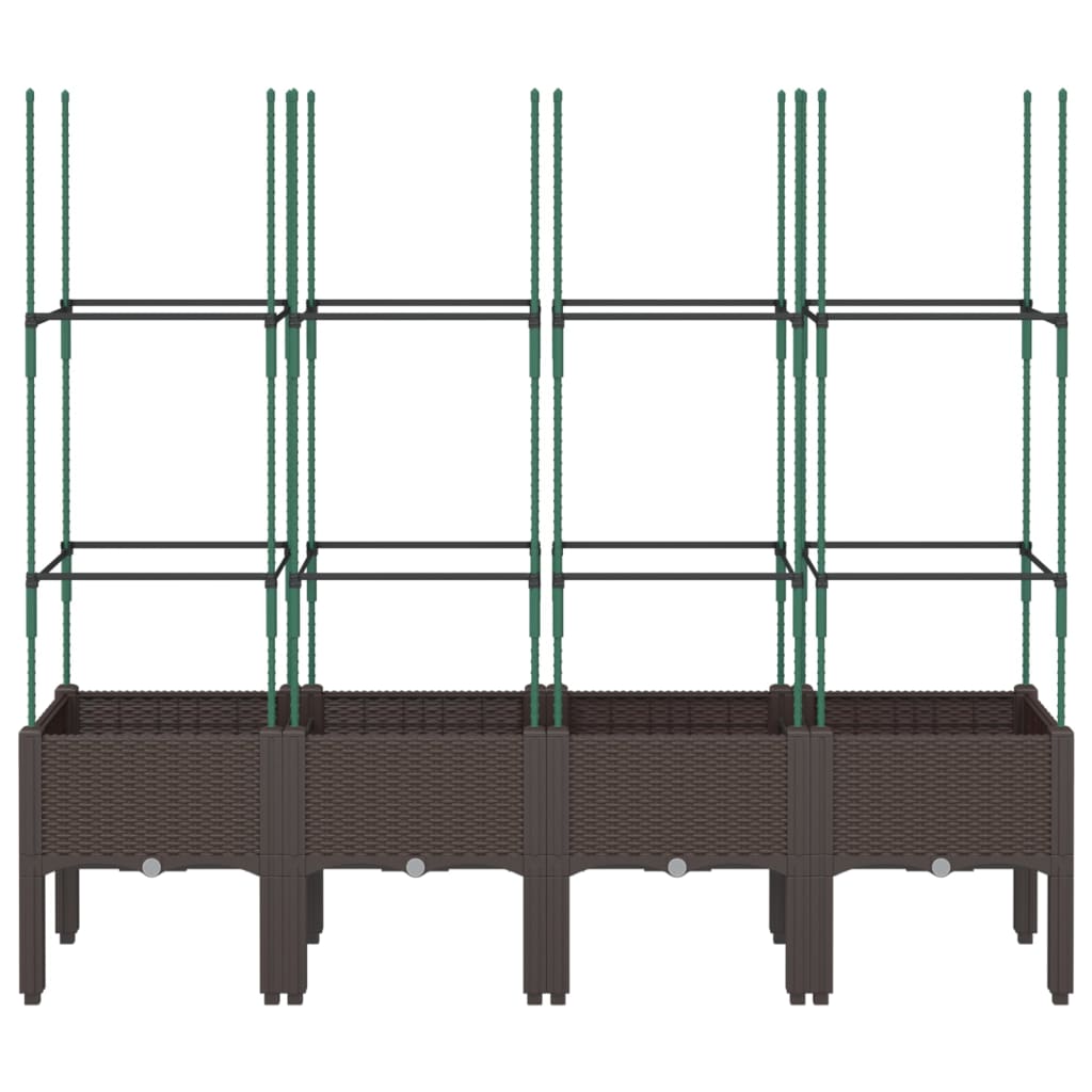 Vidaxl Planning Box con SLAT 160x40x142.5 cm de polipropeno marrón