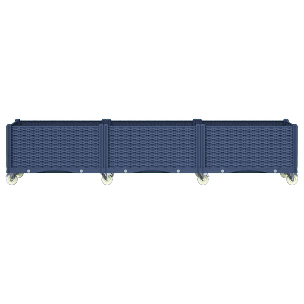 Fioriera Vidaxx con ruote 240x50x54 cm in polipropilene blu-grigio