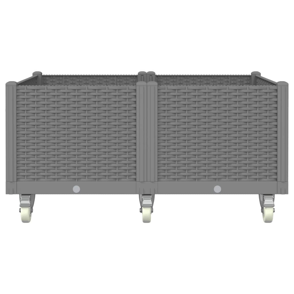 Plantador Vidaxl con ruedas 100x80x54 cm Polypropene Light Grey