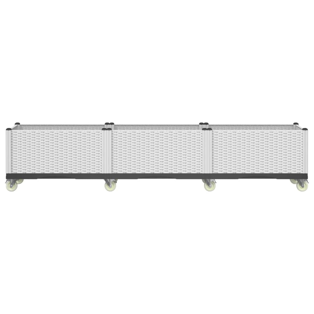 Vidaxl fioriera con ruote 240x50x54 cm Polypropene White