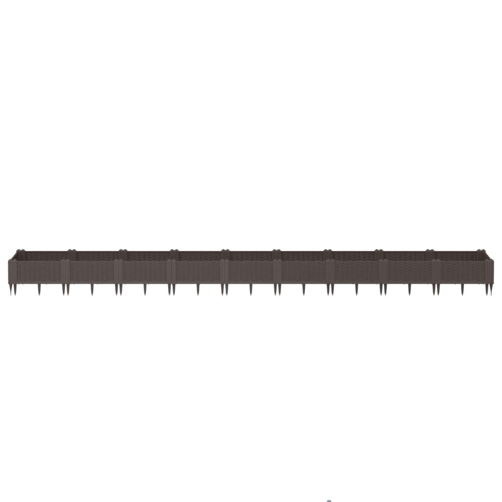 Caja de planificación Vidaxl con pines 362.5x42.5x28.5 cm Polypropene Brown