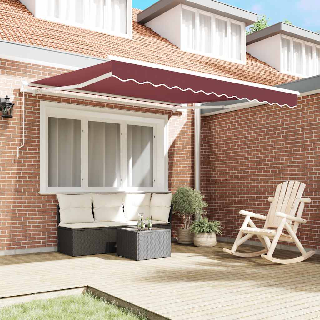 Toldo vidaxx extensible manualmente 300x250 cm rojo burdeos