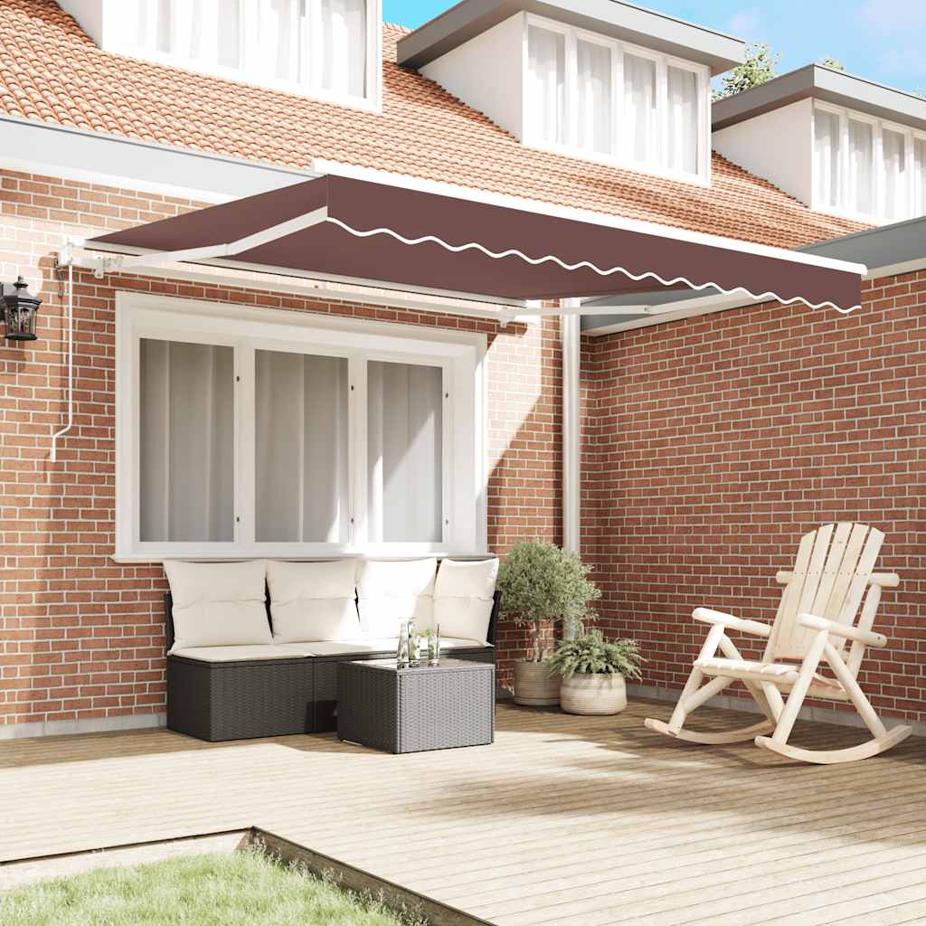 Toldo vidaxx extensible automáticamente 300x250 cm marrón