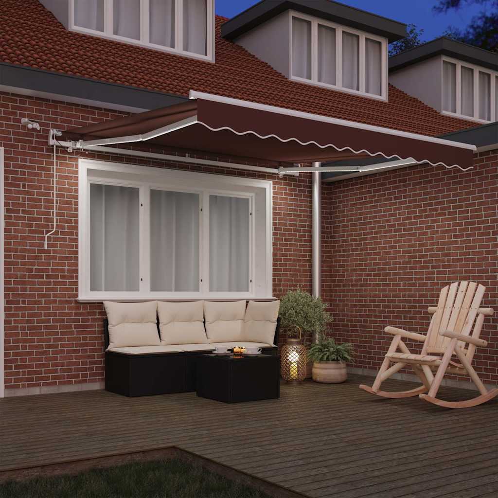 Toldo Vidaxx extensible automáticamente con LED 300x250 cm marrón