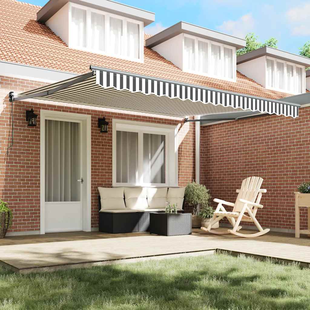 Toldo extensible vidaxx 4x3 m tela y aluminio antracita y blanco
