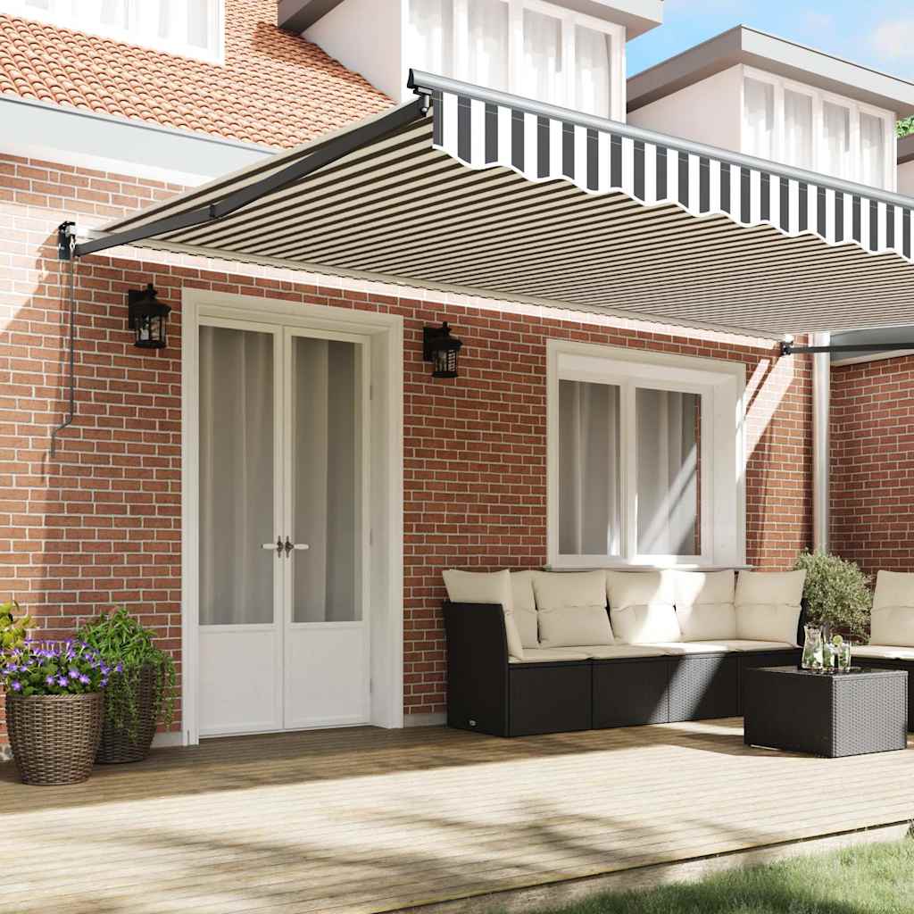 Tenda da sole estensibile Vidaxx 5x3 m tessuto e alluminio antracite e bianco