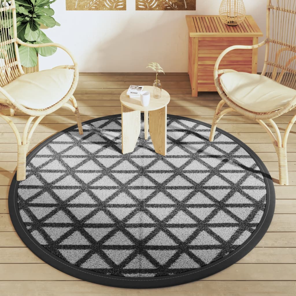 Vidaxl Outside Rug Ø 160 cm Polypropene Nero