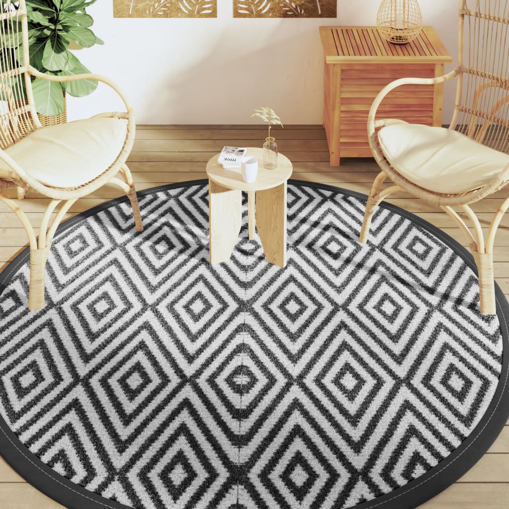 Vidaxl Eut esterno Ø200 cm Polypropene bianco e nero