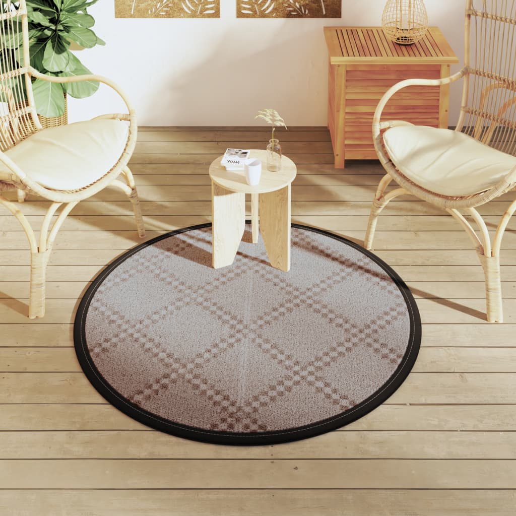 Vidaxl esterno tappeto Ø 120 cm Polypropene Brown