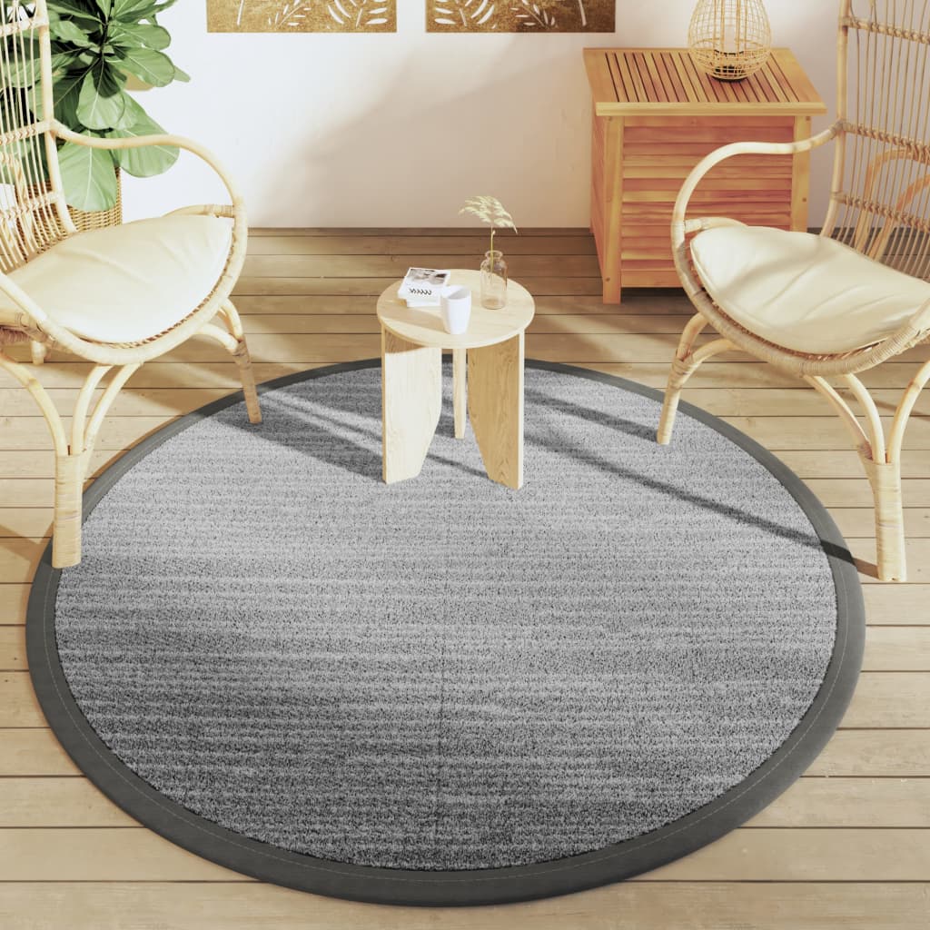 Vidaxl Fuera de la alfombra exterior Ø 160 cm gris polipropeno