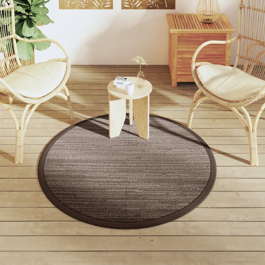 Vidaxl esterno tappeto Ø 120 cm Polypropene Brown