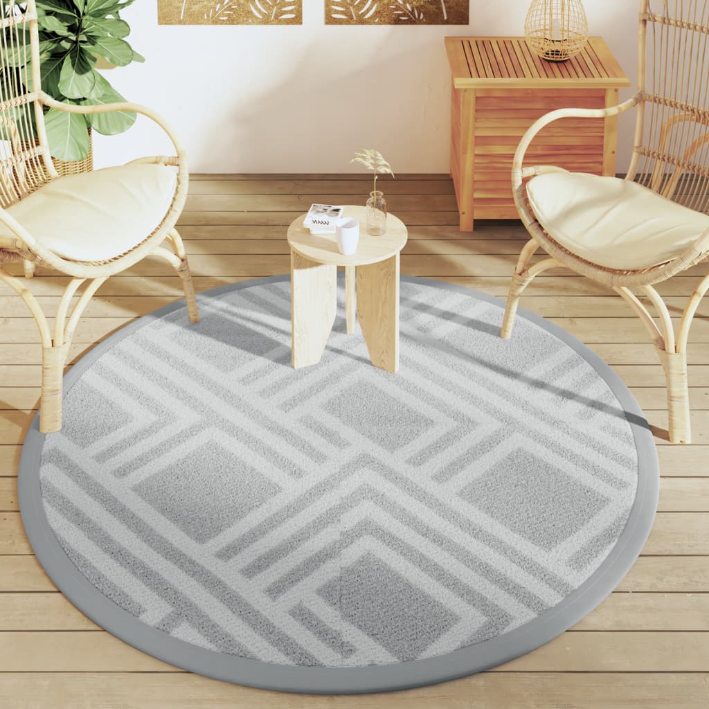 Vidaxl Fuera de la alfombra exterior Ø 160 cm gris polipropeno