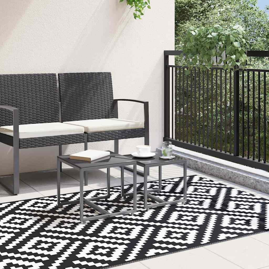 Tappeto da esterno Vidaxx Arakil 120x180 cm pp bianco e nero